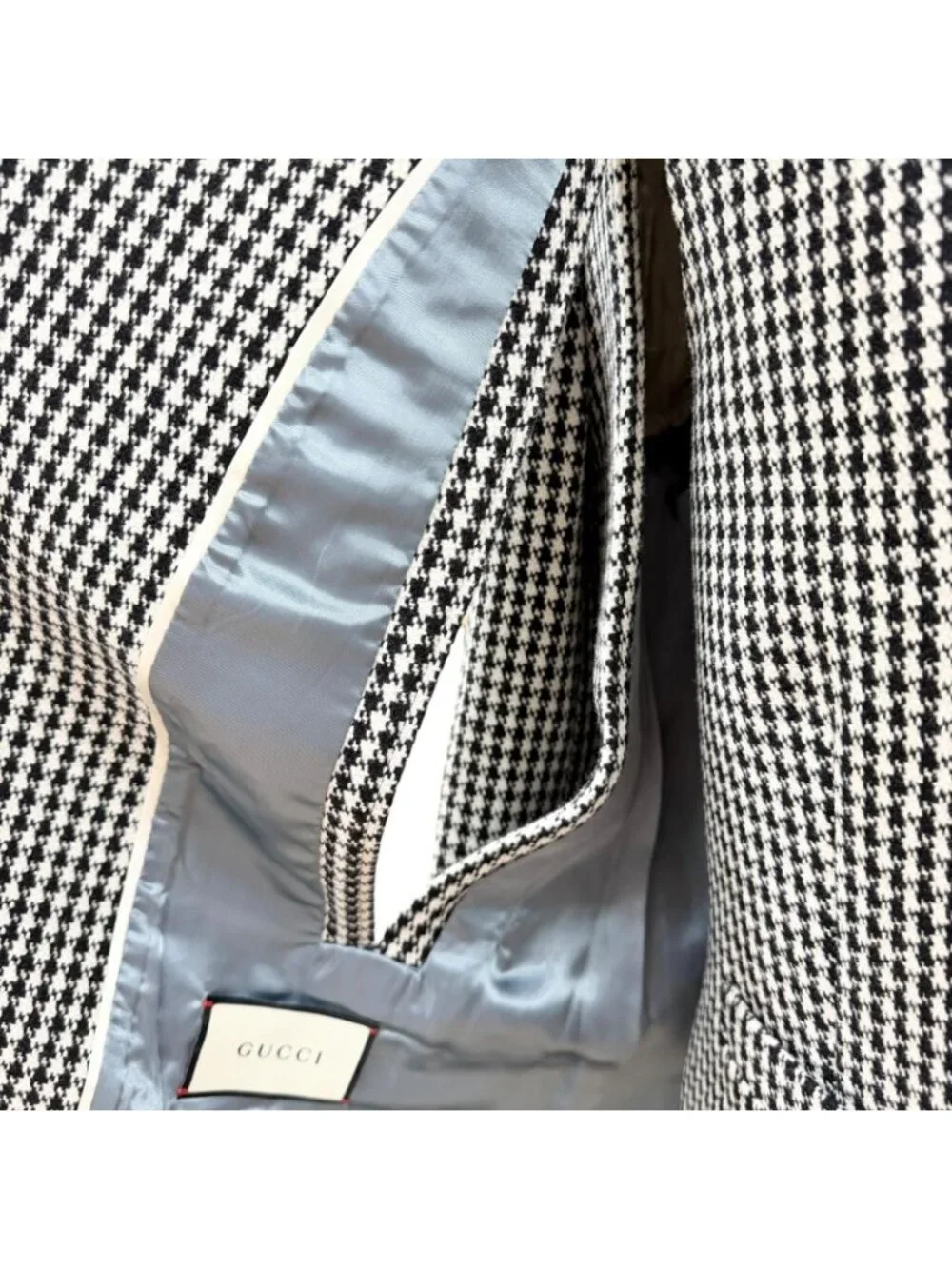 Gucci Cashmere Blend Interlocking Button Houndstooth Pattern Vest Set